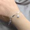 Sterling Silver Charm Bracelet, Shell Design, Polished, Silver Finish, 03.409.0101.08 (01 MM Thickness, 8 Inches Length)