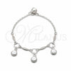 Sterling Silver Charm Bracelet, Shell Design, Polished, Silver Finish, 03.409.0101.08 (01 MM Thickness, 8 for wholesale, main product view