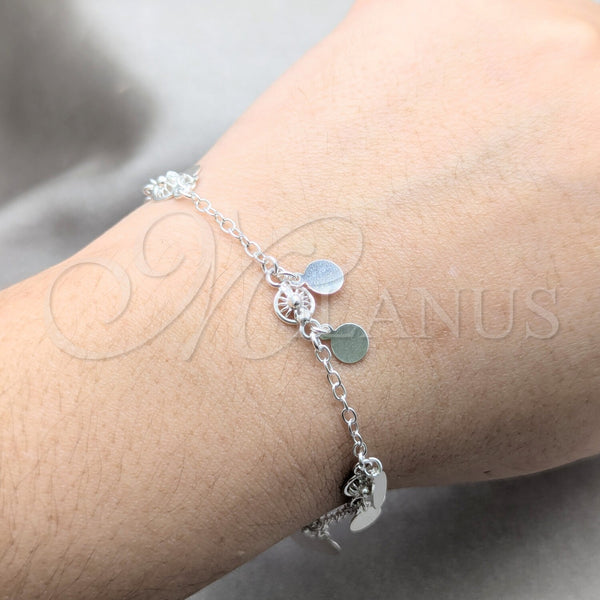Sterling Silver Bracelet — Charm Bracelet Sun Design Polished 03. 01 MM — alternate product view — SKU 157962 | Plata 925 brazalete — Charm Bracelet Sun diseño pulido 03. 01 MM — SKU 157962