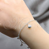 Sterling Silver Charm Bracelet, Shell Design, Polished, Silver Finish, 03.409.0104.08 (01 MM Thickness, 8 Inches Length)