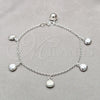 Sterling Silver Charm Bracelet, Shell Design, Polished, Silver Finish, 03.409.0104.08 (01 MM Thickness, 8 Inches Length)