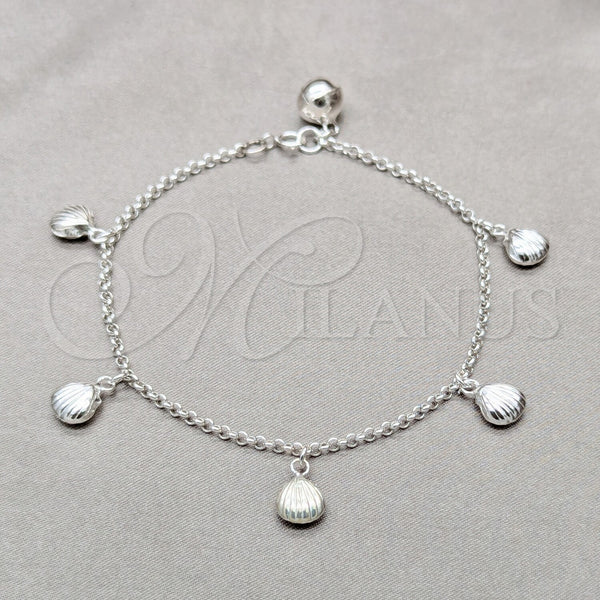Sterling Silver Bracelet — Charm Bracelet Shell Design Polished 03. 01 MM — main product view — SKU 157964 | Plata 925 brazalete — Charm Bracelet Shell diseño pulido 03. 01 MM — SKU 157964
