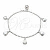 Sterling Silver Charm Bracelet, Shell Design, Polished, Silver Finish, 03.409.0104.08 (01 MM Thickness, 8 Inches Length)