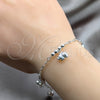Sterling Silver Charm Bracelet, Elephant and Ball Design, Polished, Silver Finish, 03.409.0107.08 (01 MM Thickness, 8 Inches Length)