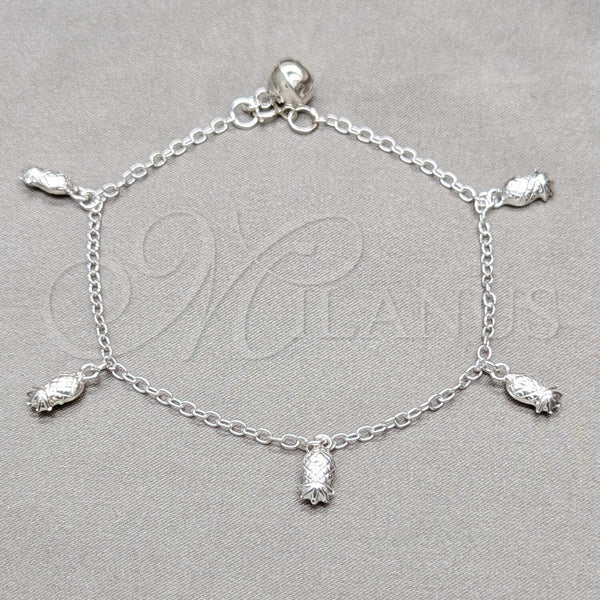 Sterling Silver Bracelet — Charm Bracelet Grape Design Polished 03. 01 MM — main product view — SKU 157968 | Plata 925 brazalete — Charm Bracelet Grape diseño pulido 03. 01 MM — SKU 157968