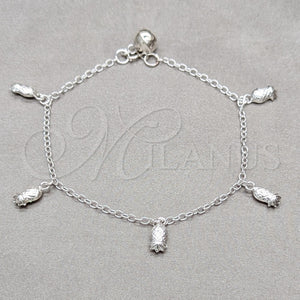 Sterling Silver Bracelet — Charm Bracelet Grape Design Polished 03. 01 MM — main product view — SKU 157968 | Plata 925 brazalete — Charm Bracelet Grape diseño pulido 03. 01 MM — SKU 157968