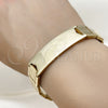 Stainless Steel Solid Bracelet, Polished, Golden Finish, 03.114.0355.3.08 (15 MM Thickness, 8 Inches Length)