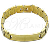 Stainless Steel Solid Bracelet, Polished, Golden Finish, 03.114.0355.3.08 (15 MM Thickness, 8 Inches Length)