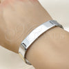 Stainless Steel Solid Bracelet, Polished, Two Tone, 03.114.0242.2.08 (12 MM Thickness, 9 Inches Length)