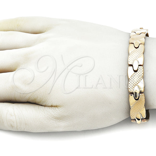 Gold Filled Bracelet — Solid Bracelet Hugs and Kisses Design Polished 5. — alternate product view — SKU 157978 | Oro Laminado brazalete — sólido Bracelet Hugs and Kisses diseño pulido 5. — SKU 157978