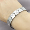 Stainless Steel Solid Bracelet, Polished, Steel Finish, 03.114.0305.09 (14 MM Thickness, 9 Inches Length)