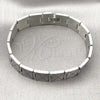 Stainless Steel Solid Bracelet, Polished, Steel Finish, 03.114.0305.09 (14 MM Thickness, 9 Inches Length)