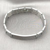 Stainless Steel Solid Bracelet, Polished, Steel Finish, 03.114.0376.3.08 (13 MM Thickness, 8 Inches Length)