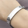 Stainless Steel Solid Bracelet, Polished, Steel Finish, 03.114.0245.2.09 (13 MM Thickness, 9 Inches Length)