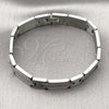 Stainless Steel Solid Bracelet, Polished, Steel Finish, 03.114.0372.2.08 (12 MM Thickness, 8 Inches Length)