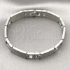Stainless Steel Solid Bracelet, Polished, Steel Finish, 03.114.0340.2.08 (12 MM Thickness, 8 Inches Length)