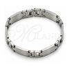 Stainless Steel Solid Bracelet, Polished, Steel Finish, 03.114.0340.2.08 (12 MM Thickness, 8 Inches Length)
