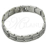 Stainless Steel Solid Bracelet, Polished, Steel Finish, 5.244.002.1.08 (13 MM Thickness, 8 Inches Length)