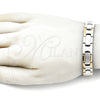 Stainless Steel Solid Bracelet, Polished, Two Tone, 03.114.0393.08 (12 MM Thickness, 8 Inches Length)