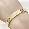 Stainless Steel Solid Bracelet, Polished, Golden Finish, 03.114.0394.08 (12 MM Thickness, 8 Inches Length)
