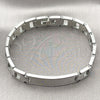 Stainless Steel Solid Bracelet, Polished, Steel Finish, 03.114.0394.1.08 (12 MM Thickness, 8 Inches Length)