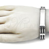 Stainless Steel Solid Bracelet, Polished, Steel Finish, 03.114.0395.1.08 (13 MM Thickness, 9 Inches Length)