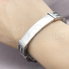 Stainless Steel Solid Bracelet, Polished, Steel Finish, 03.114.0395.1.08 (13 MM Thickness, 9 Inches Length)