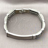 Stainless Steel Solid Bracelet, Polished, Steel Finish, 03.114.0395.1.08 (13 MM Thickness, 9 Inches Length)