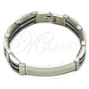 Stainless Steel Solid Bracelet, Polished, Steel Finish, 03.114.0395.1.08 (13 MM Thickness, 9 Inches Length)
