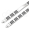 Stainless Steel Solid Bracelet, Polished, Steel Finish, 03.114.0395.1.08 (13 MM Thickness, 9 Inches Length)