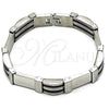 Stainless Steel Solid Bracelet, Polished, Steel Finish, 03.114.0396.09 (13 MM Thickness, 9 Inches Length)