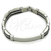 Stainless Steel Solid Bracelet, Polished, Steel Finish, 03.114.0397.09 (11 MM Thickness, 9 Inches Length)