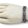 Stainless Steel Solid Bracelet, Polished, Steel Finish, 03.114.0398.08 (15 MM Thickness, 8 Inches Length)