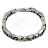 Stainless Steel Solid Bracelet, Polished, Steel Finish, 03.114.0399.09 (10 MM Thickness, 9 Inches Length)