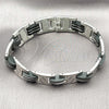 Stainless Steel Solid Bracelet, Polished, Steel Finish, 03.114.0400.08 (14 MM Thickness, 9 Inches Length)