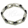 Stainless Steel Solid Bracelet, Polished, Steel Finish, 03.114.0401.09 (16 MM Thickness, 9 Inches Length)