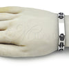 Stainless Steel Solid Bracelet, Polished, Steel Finish, 03.114.0404.08 (10 MM Thickness, 9 Inches Length)