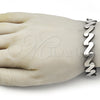 Stainless Steel Solid Bracelet, Polished, Steel Finish, 03.114.0406.09 (14 MM Thickness, 9 Inches Length)