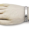 Stainless Steel Solid Bracelet, Polished, Steel Finish, 03.114.0407.08 (09 MM Thickness, 8 Inches Length)