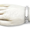 Stainless Steel Solid Bracelet, Polished, Steel Finish, 03.114.0409.08 (10 MM Thickness, 8 Inches Length)