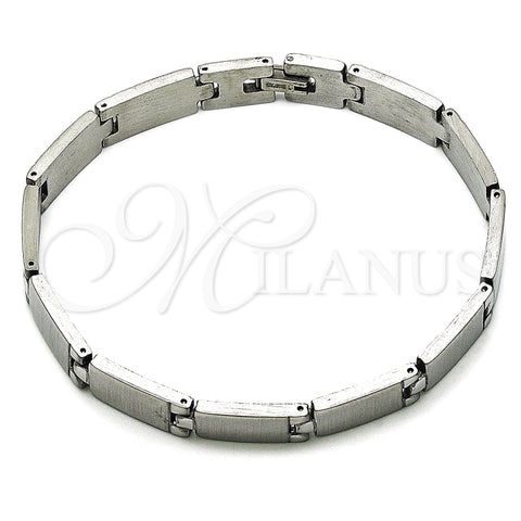 Stainless Steel Solid Bracelet, Polished, Steel Finish, 03.114.0410.08 (09 MM Thickness, 9 Inches Length)