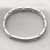 Stainless Steel Solid Bracelet, Polished, Steel Finish, 03.114.0411.08 (09 MM Thickness, 9 Inches Length)