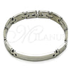 Stainless Steel Solid Bracelet, Polished, Steel Finish, 03.114.0411.08 (09 MM Thickness, 9 Inches Length)