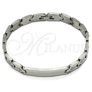 Stainless Steel Bracelet — Solid Bracelet Cross Design Polished 03. 08 MM — main product view — SKU 158010 | Acero Inoxidable brazalete — sólido Bracelet cruz diseño pulido 03. 08 MM — SKU 158010