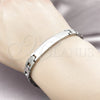 Stainless Steel Solid Bracelet, Polished, Steel Finish, 03.114.0413.08 (08 MM Thickness, 8 Inches Length)