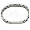 Stainless Steel Solid Bracelet, Polished, Steel Finish, 03.114.0413.08 (08 MM Thickness, 8 Inches Length)