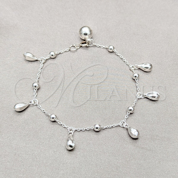 Sterling Silver Bracelet — Charm Bracelet Teardrop Design Polished 03. 01 MM — main product view — SKU 158013 | Plata 925 brazalete — Charm Bracelet Teardrop diseño pulido 03. 01 MM — SKU 158013