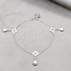 Sterling Silver Bracelet — Charm Bracelet Shell Design Polished 03. 01 MM — main product view — SKU 158014 | Plata 925 brazalete — Charm Bracelet Shell diseño pulido 03. 01 MM — SKU 158014