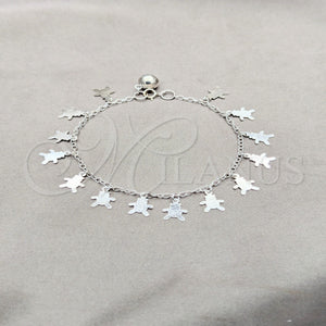 Sterling Silver Bracelet — Charm Bracelet Teddy Bear Design Polished 03. 01 — main product view — SKU 158015 | Plata 925 brazalete — Charm Bracelet Teddy Bear diseño pulido 03. 01 — SKU 158015