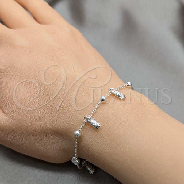 Sterling Silver Bracelet — Charm Bracelet Grape and Ball Design Polished 03. — alternate product view — SKU 158016 | Plata 925 brazalete — Charm Bracelet Grape and Ball diseño pulido 03. — SKU 158016